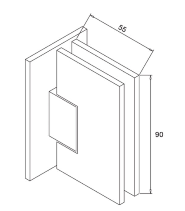 BISAGRA VIDRIO - MURO ( SHOWER DOOR) - Imagen 3