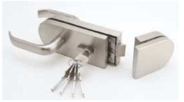 CERRADURA CON MANILLA - LLAVE VIDRIO - VIDRIO