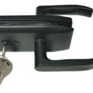 CERRADURA CON MANILLA - LLAVE -VIDRIO - MURO NEGRO
